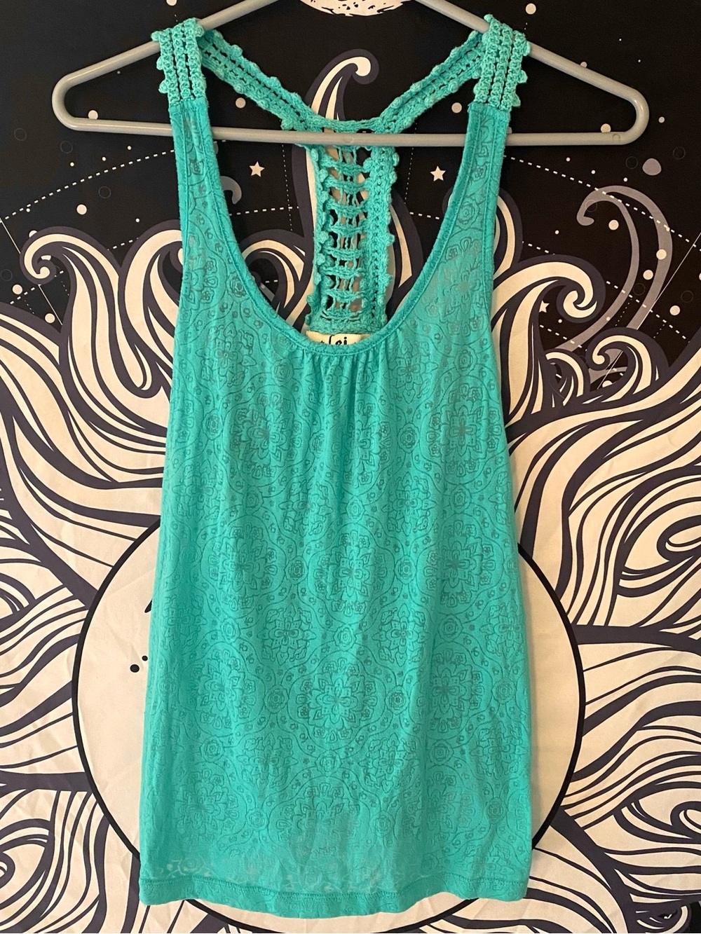 Vintage Y2K Sheer Patterned Boho Hippie Tank Top